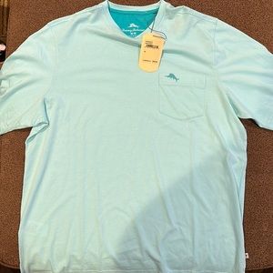 Tommy Bahama Men’s Med. Short Sleeve T-Shirt w/ Pocket Light Blue NEW WITH TAGS